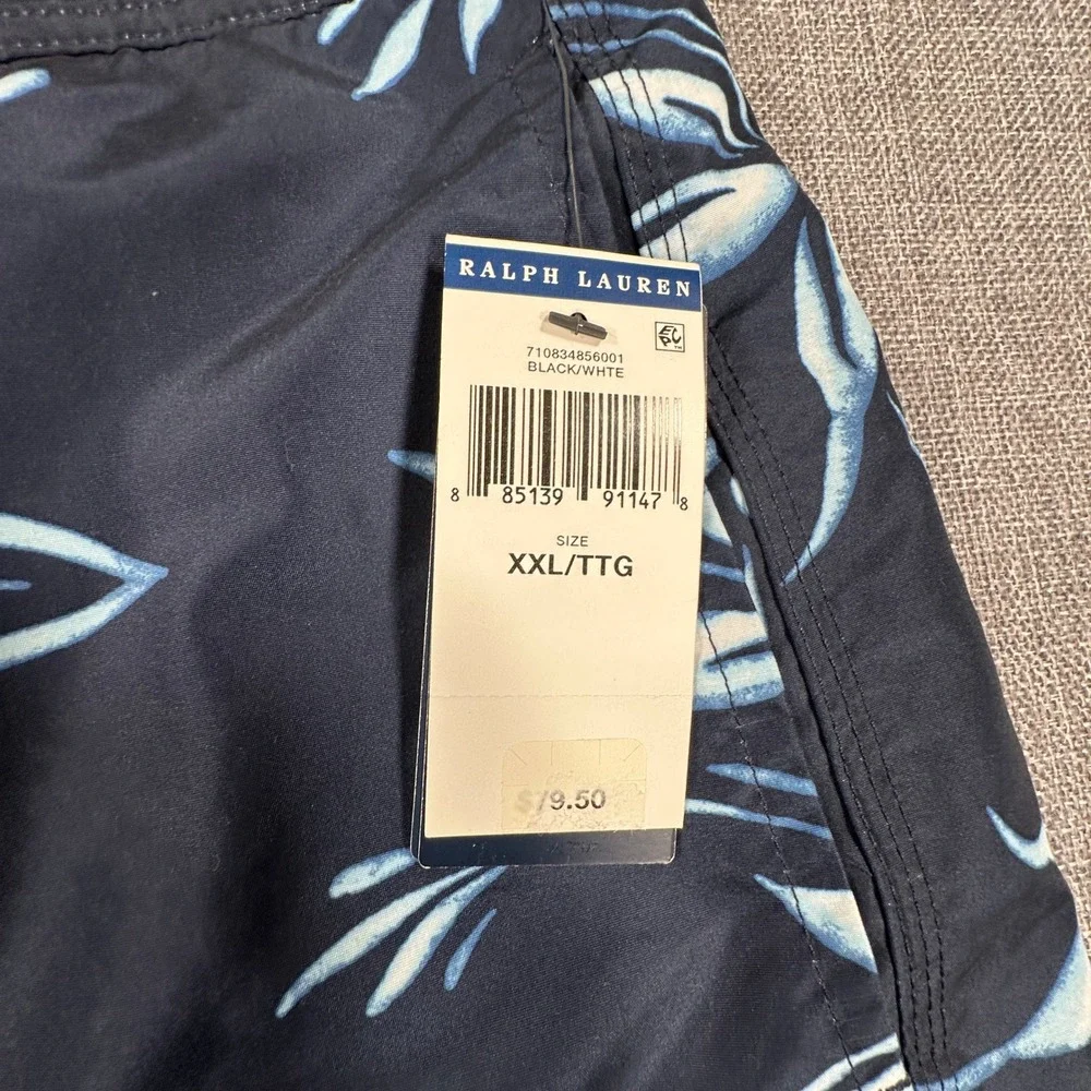 Polo Ralph Lauren Kailua Swim Trunks Mens XXL Black Pineapple Lined Shorts NEW